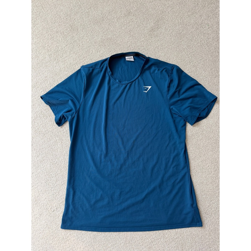 Gymshark Athletic Training T-Shirt Size XXL Royal Teal Blue Logo Graphic